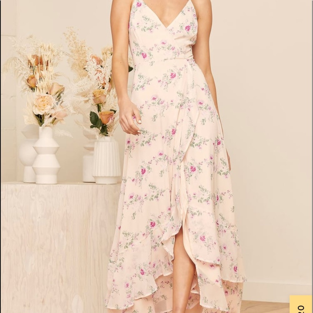 Lulus In Love Forever Blush High Lo Floral dress